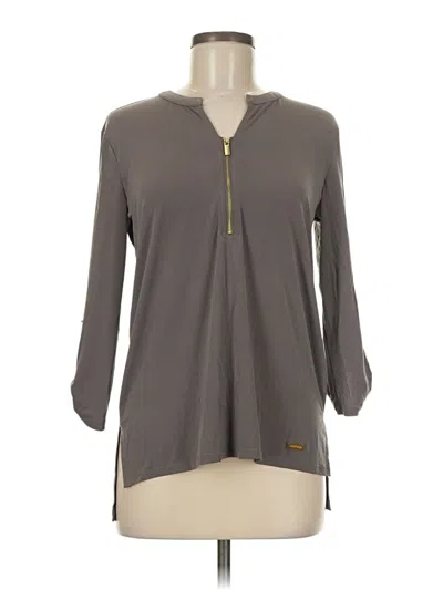 Pre-owned Ellen Tracy Long Sleeve Blouse In Gray