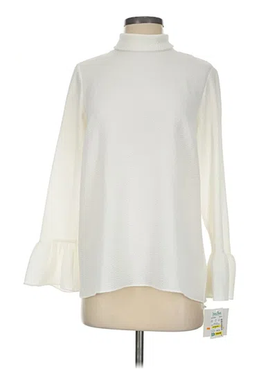 Pre-owned Ellen Tracy Long Sleeve Blouse In Ivory