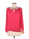 Ellen Tracy Long Sleeve Blouse In Pink