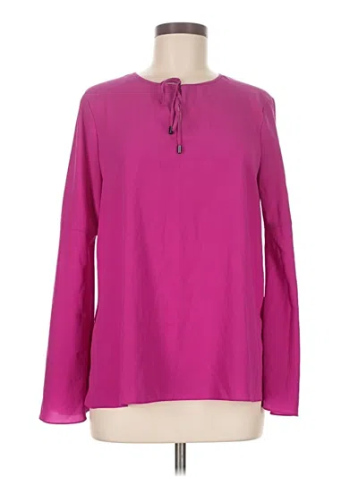 Pre-owned Ellen Tracy Long Sleeve Blouse In Pink
