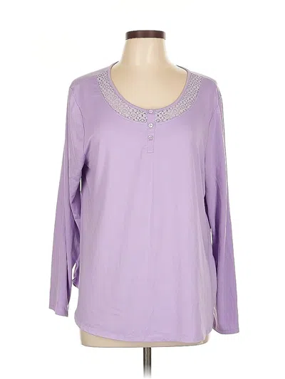 Pre-owned Ellen Tracy Long Sleeve Blouse In Purple