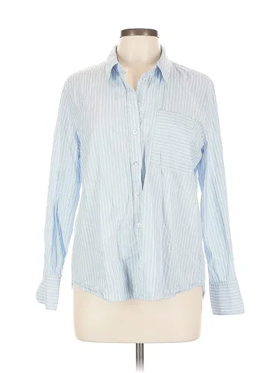 Pre-owned Ellen Tracy Long Sleeve Button Down Shirt In Blue