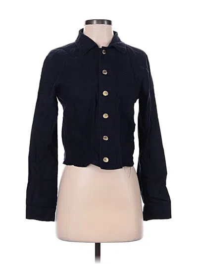 Pre-owned Ellen Tracy Long Sleeve Button Down Shirt In Blue