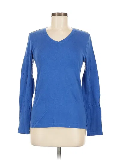 Pre-owned Ellen Tracy Long Sleeve T-shirt In Blue