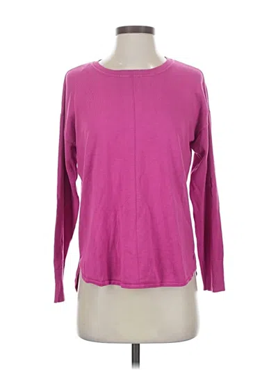 Pre-owned Ellen Tracy Long Sleeve Top Pink Crew Neck Tops