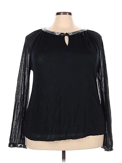 Pre-owned Ellen Tracy Long Sleeve T-shirt In Black