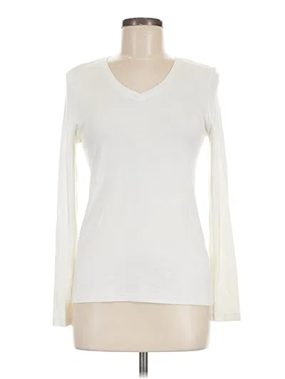 Pre-owned Ellen Tracy Long Sleeve T-shirt In Ivory