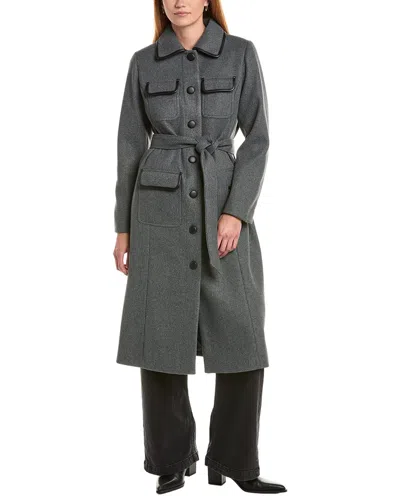 Ellen Tracy Longline Belted Coat In Gold