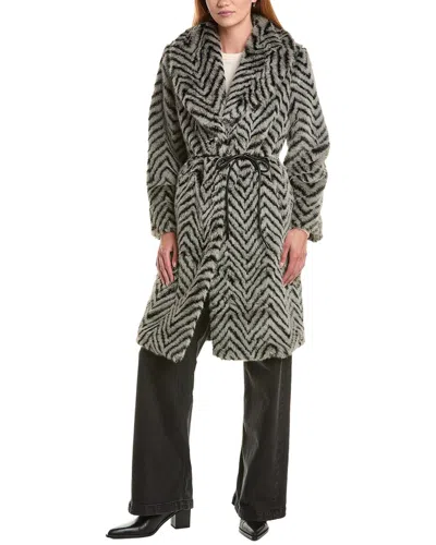 Ellen Tracy Longline Coat In Animal Print