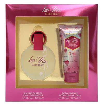Ellen Tracy Love Notes Set - 3.4 oz Edp Spray & 3.4 oz Body Lotion