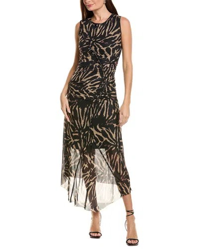 Ellen Tracy Mesh Dress In Brown