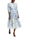 Ellen Tracy Midi Dress In Neutral
