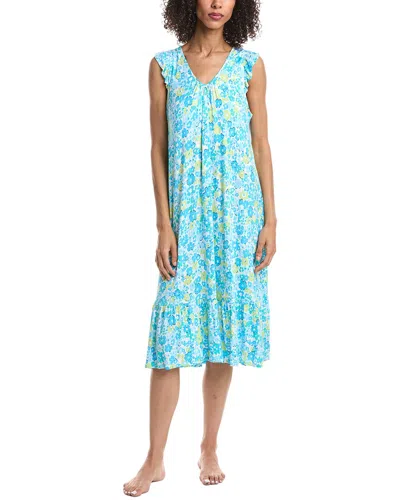 Ellen Tracy Midi Gown In Blue