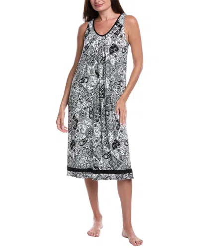 Ellen Tracy Midi Nightgown In Black