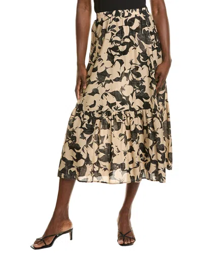 Ellen Tracy Midi Skirt In Neutral