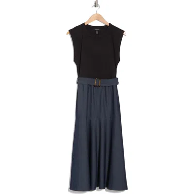 Ellen Tracy Mixed Media Midi Dress
