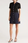 Ellen Tracy Mixed Media Shirtdress In Multi
