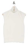 Ellen Tracy Mock Neck Sleeveless Sweater In Marshmallow