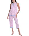 Ellen Tracy Natori Eden Caftan In Pink