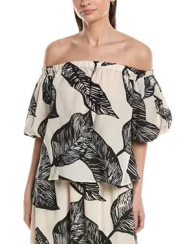 Ellen Tracy Off The Shoulder Puff Sleeve Top In Multi