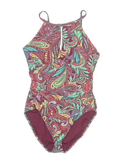 Pre-owned Ellen Tracy One Piece Swimsuit In Burgundy