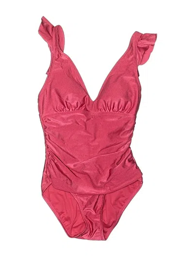 Pre-owned Ellen Tracy One Piece Swimsuit In Burgundy