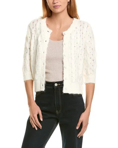 Ellen Tracy Open Work Cardigan In White