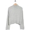 Ellen Tracy Pearly Studded Crop Sweater In Gray