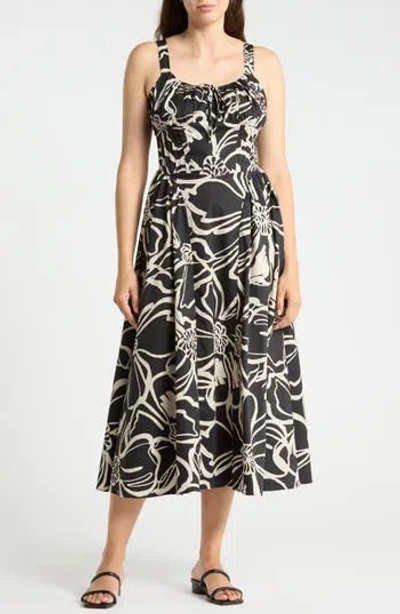 Ellen Tracy Pintucked Cotton Poplin Dress