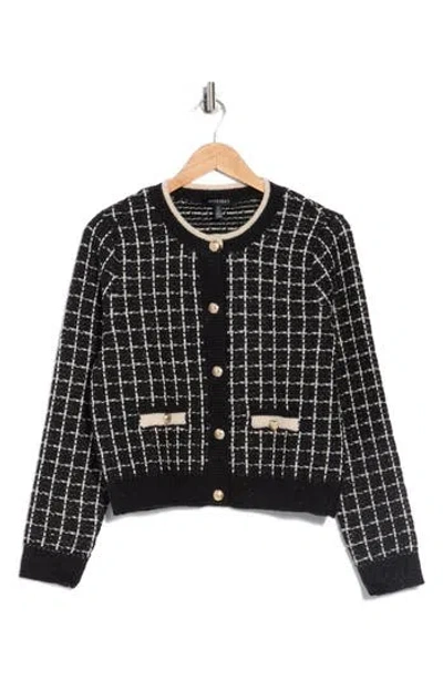 ELLEN TRACY ELLEN TRACY PLAID STITCH CARDIGAN