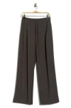 Ellen Tracy Pleated Front Wide Leg Pants In Brown
