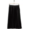 Ellen Tracy Pleated Satin Skirt In Black