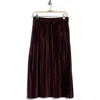 Ellen Tracy Pleated Satin Skirt In Winetasting