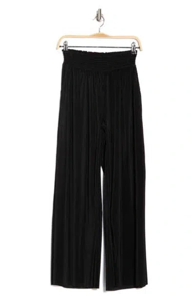 Ellen Tracy Plissé Wide Leg Pants In Black