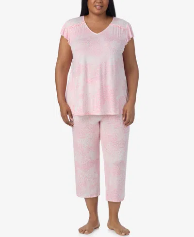 Ellen Tracy Plus Size Short Sleeve Cropped Pajama Set