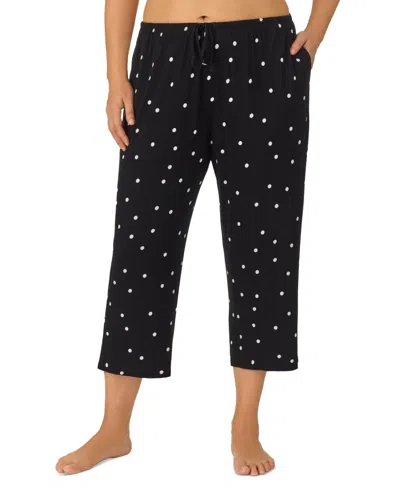 Ellen Tracy Plus Size Yours To Love Capri Pajama Pants In Black Dot