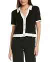 Ellen Tracy Polo Sweater In Black