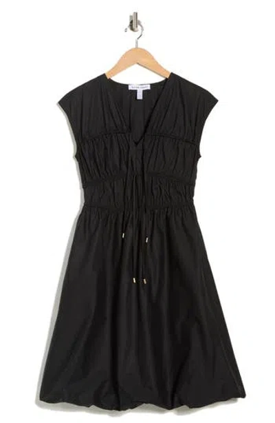 Ellen Tracy Poplin Cotton Bubble Dress In Black