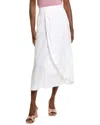 Ellen Tracy Poplin Midi Skirt In White