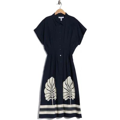 Ellen Tracy Poplin Shirtdress In Blue