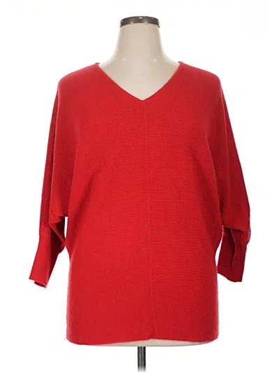 Pre-owned Ellen Tracy Pullover Sweater In Red