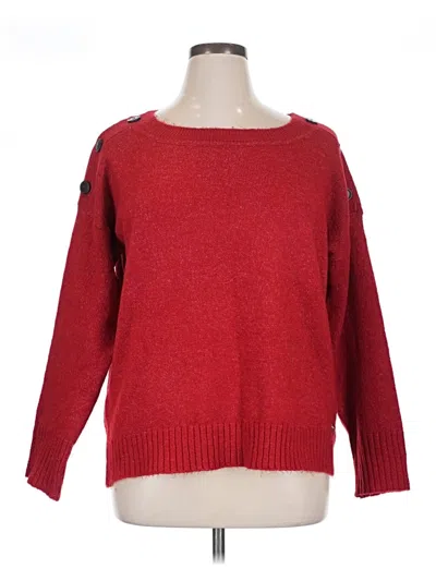 Pre-owned Ellen Tracy Pullover Sweater In Red