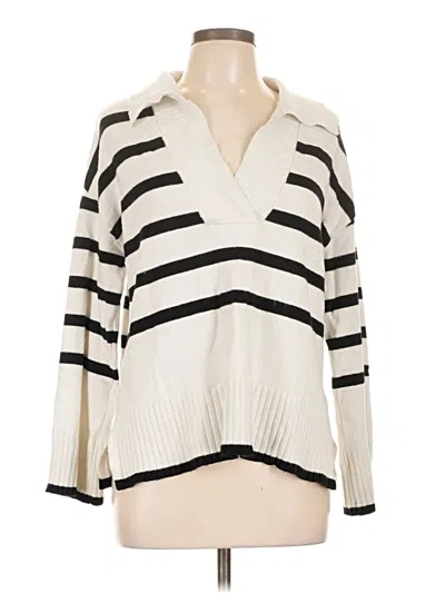 Pre-owned Ellen Tracy Pullover Sweater In White