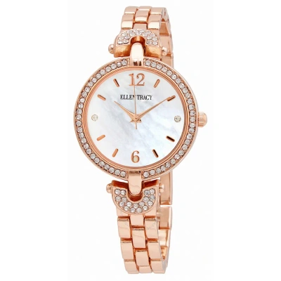 Ellen Tracy Quartz Ladies Watch Et5369rg In Gold Tone / Mother Of Pearl / Rose / Rose Gold Tone