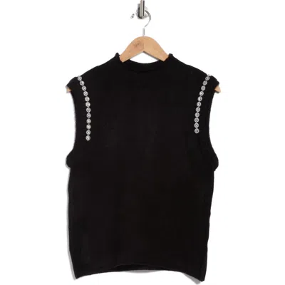 ELLEN TRACY ELLEN TRACY RHINESTONE EMBELLISHED SWEATER VEST