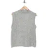 Ellen Tracy Rhinestone Embellished Sweater Vest In Gray