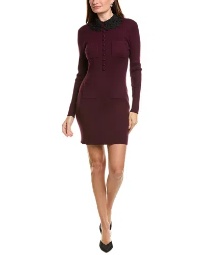 Ellen Tracy Rib Dress In Brown