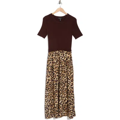 Ellen Tracy Rib Mixed Media Dress