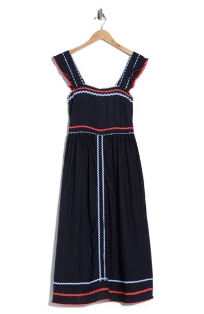 Ellen Tracy Rickrack Detail Dress In Multi