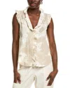 Ellen Tracy Flutter Sleeve Linen-blend Top